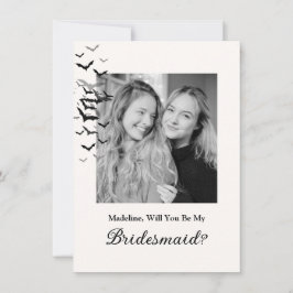 Tarjeta de foto de dama de honor de murciélago neg