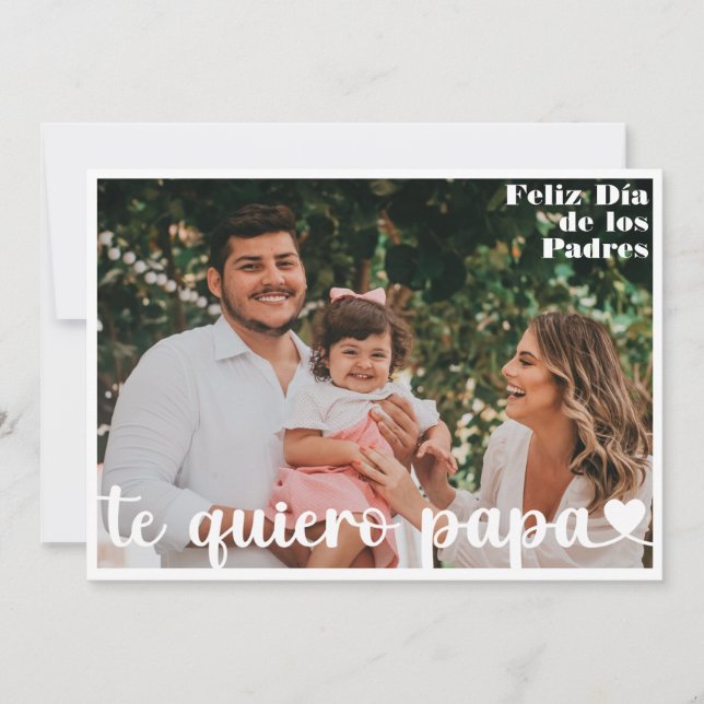 Tarjeta de foto de Dia De Los Padres, feliz españo (Anverso)