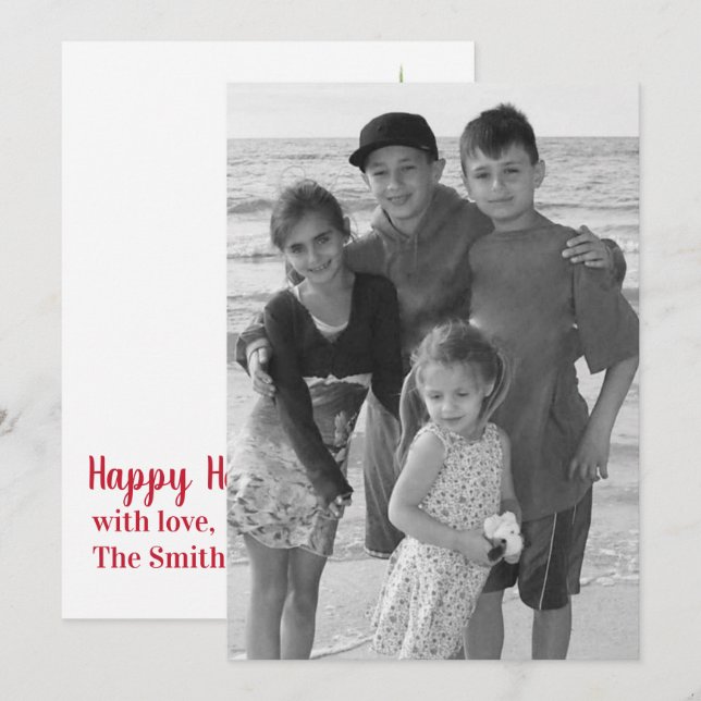 Tarjeta de foto de doble cara Mistletoe (Anverso / Reverso)