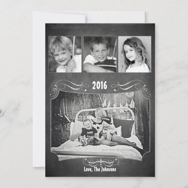 Tarjeta de FOTO de docente XMAS Chalk Board para N (Anverso)