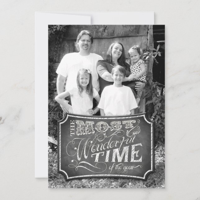 Tarjeta de FOTO de docente XMAS Chalk Board para N (Anverso)