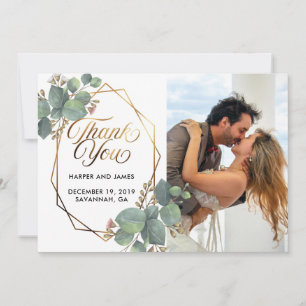 tarjeta de foto de eucalipto de agradecimiento al