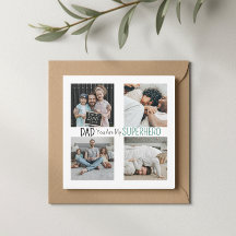 Tarjeta de Foto de Familia de Superhéroe de Papá M