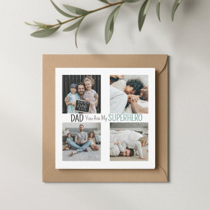Tarjeta de Foto de Familia de Superhéroe de Papá M