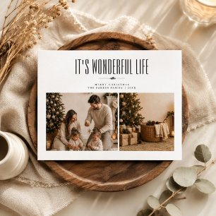 Tarjeta de Foto de Familia y Árbol de Navidad de V