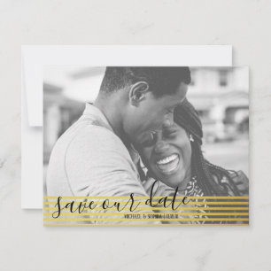 Tarjeta de Foto de Fecha de Modern Gold Save Our D