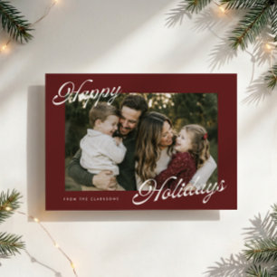 Tarjeta de Foto de Felices Fiestas Paisaje Borgoña