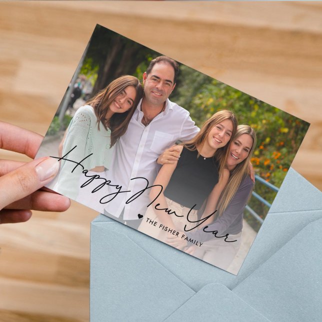 Tarjeta de Foto de Feliz Año Nuevo Escrita de Form (Subido por el creador)