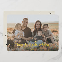 Tarjeta de Foto de Feliz Halloween con Fuente Retr