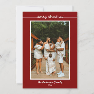 Tarjeta de foto de Feliz Navidad simplemente indic