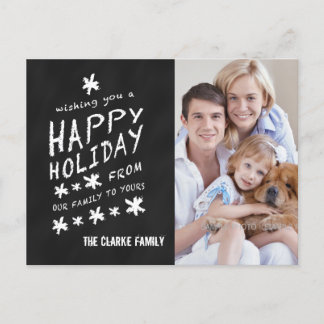 TARJETA DE FOTO DE FESTIVIDAD DE CHALKBOARD NEGRO