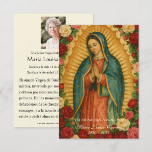 Tarjeta de Foto de Funeral de Oración Española Gua