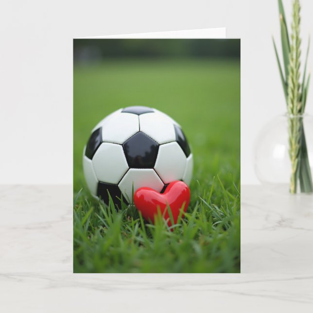 Tarjeta de Foto de Fútbol Corazón Amor Juego (Anverso)