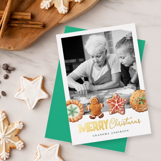 Tarjeta de Foto de Galletas de Navidad Verdes para (Subido por el creador)