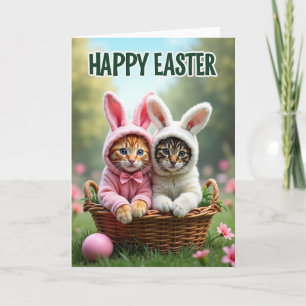 Tarjeta de Foto de Gatito Feliz Pascua