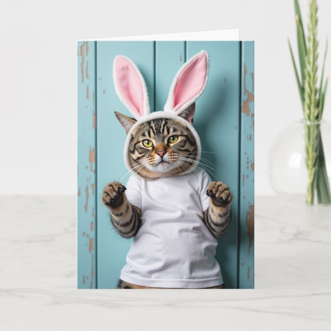 Tarjeta de foto de gato lindo de primavera (Anverso)