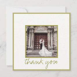 Tarjeta de foto de Gold Elegant Gracias Boda