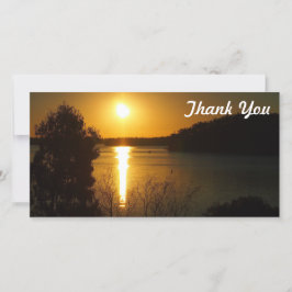 Tarjeta de foto de Gracias - Puesta de sol en el l