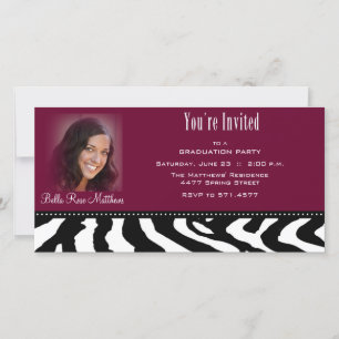Tarjeta de foto de graduación de Black Zebra