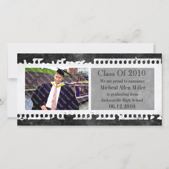 Tarjeta de foto de graduación de marco de película (Anverso)