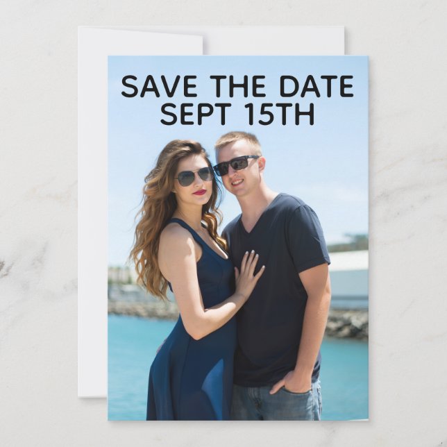 TARJETA DE FOTO DE GUARDAR LA FECHA PERSONALIZADA (Anverso)