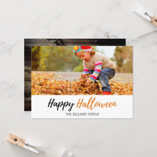 Tarjeta de foto de Halloween de la familia de cala
