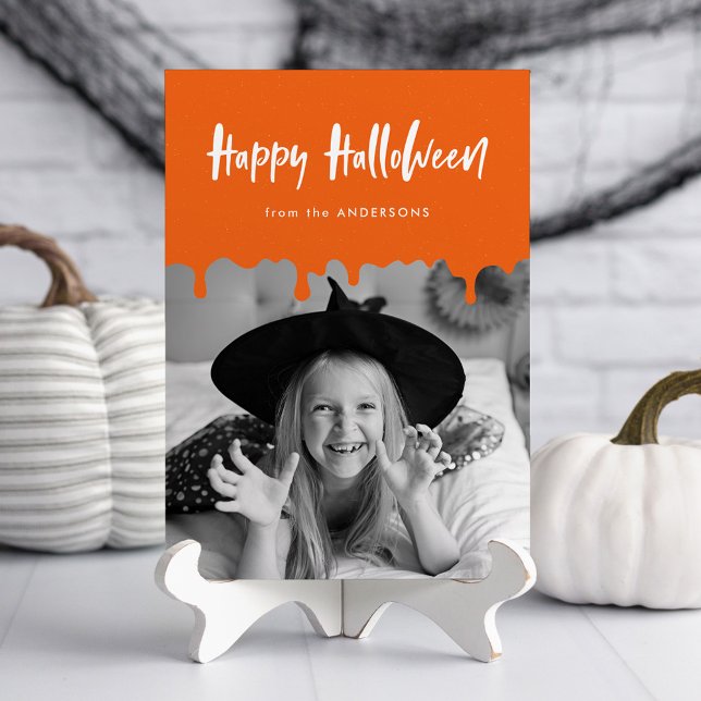 Tarjeta de Foto de Halloween de Naranja Sangrante (Subido por el creador)