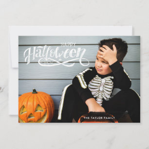 Tarjeta de Foto de Halloween Escritura Espeluzna