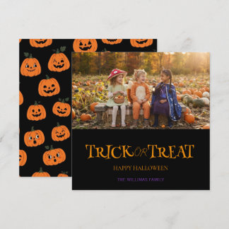 Tarjeta de Foto de Halloween Personalizada | Truco
