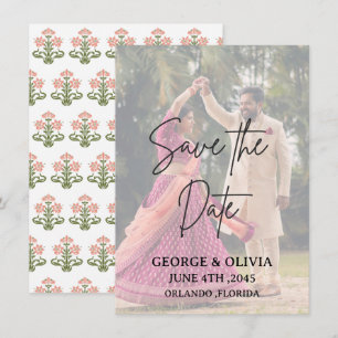 Tarjeta de Foto de Indian Wedding Save the Date
