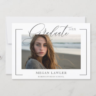 Tarjeta de foto de invitación a la fiesta de gradu