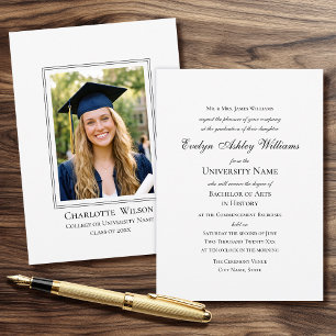 Tarjeta de foto de invitación de ceremonia formal 