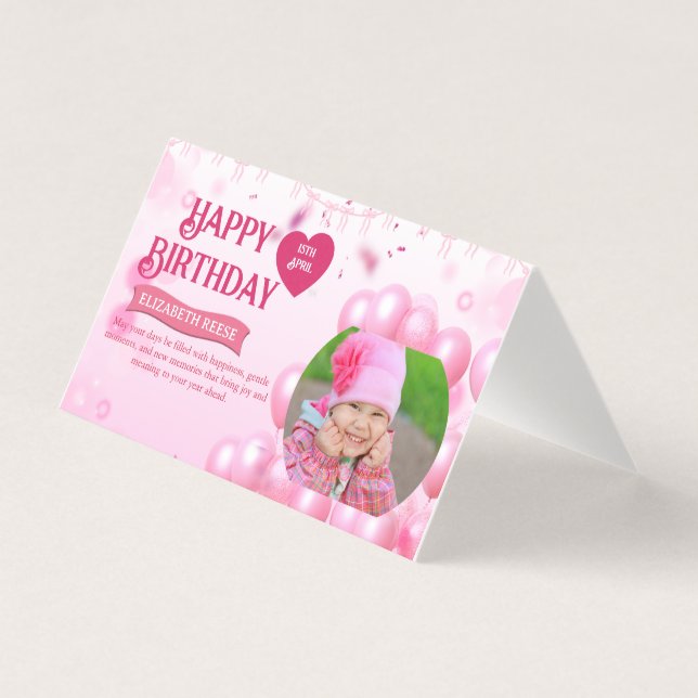 Tarjeta de foto de invitación de cumpleaños Saltar (Anverso)