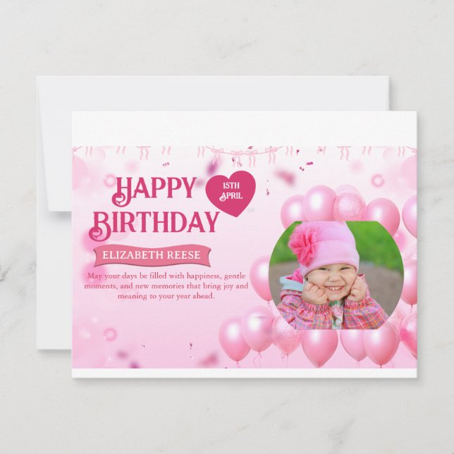 Tarjeta de foto de invitación de cumpleaños Saltar (Anverso)