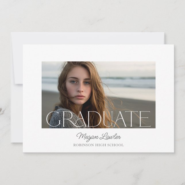Tarjeta de foto de invitación de fiesta de graduad (Anverso)