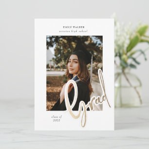 tarjeta de foto de invitación de graduación de gui
