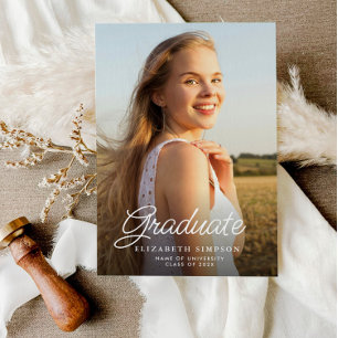 tarjeta de foto de invitación de graduación de gui