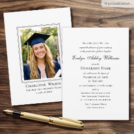 Tarjeta de foto de invitación de graduación formal