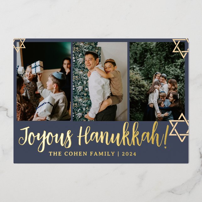 Tarjeta de foto de la familia Happiest Hanukkah co (Anverso)