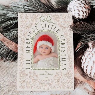 Tarjeta de foto de la primera Navidad del bebé con