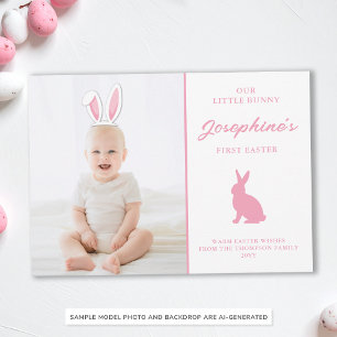Tarjeta de foto de la primera Pascua del bebé con