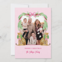 Tarjeta de foto de leopardo navideño grandmillenni