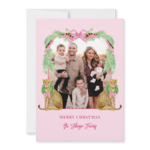 Tarjeta de foto de leopardo navideño grandmillenni