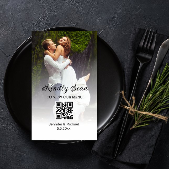tarjeta de foto de menú de boda con código qr mini (Subido por el creador)