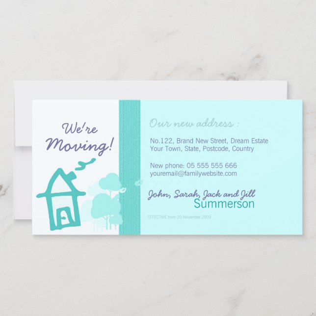 Tarjeta de foto de mudanza (Anverso)