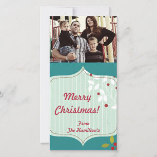 Tarjeta de foto de navidad 4x8 Cranberry