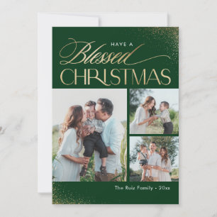 Tarjeta de Foto de Navidad Bendita Tarjeta Religio