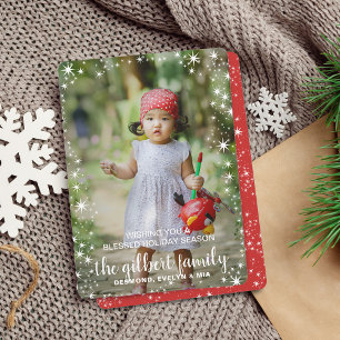 Tarjeta de Foto de Navidad con Borde de Estrella F