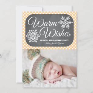 Tarjeta de Foto de Navidad con Copo de Nieve en Pi