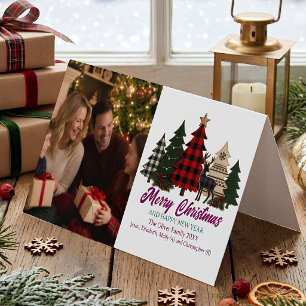 Tarjeta de Foto de Navidad con Cuadro Rústico para